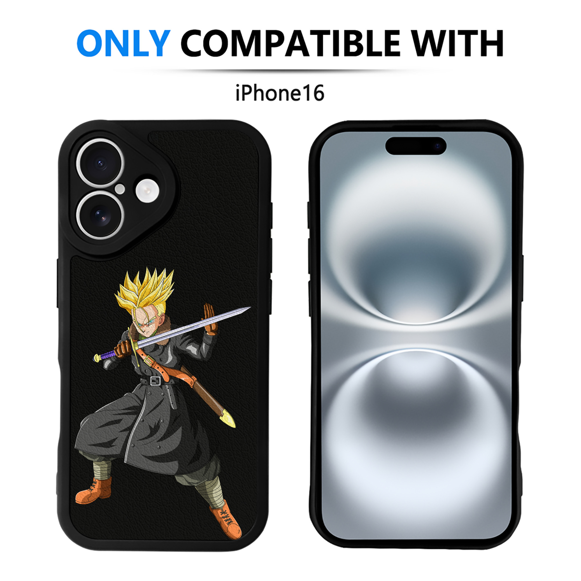 （画像用） ドラゴンボール トランクス（Torankusu）DRAGON BALL Trunks 【iPhone 16シリーズ対応】シリコンスマホケース（レザー調） 材質：シリコン